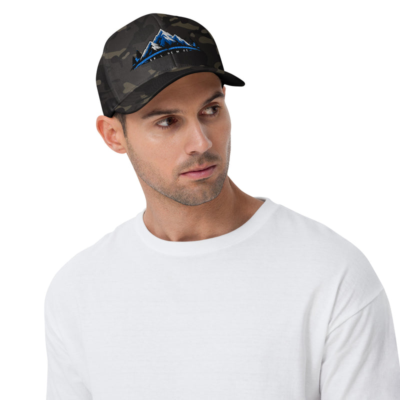 Multicam black ZeroMan Summit Structured mountain adventure cap, front view