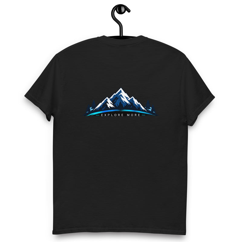 Black ZeroMan Ridgeline Classic Tee mountain graphic, back view